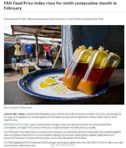 全球食品价格连续9个月上涨,中国人均粮食占有量在474公斤